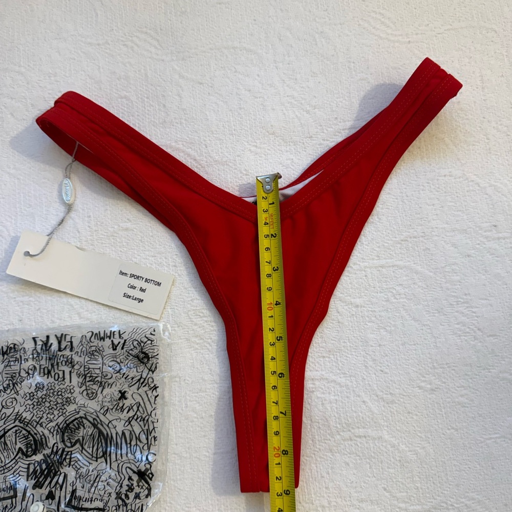 Boutine LA Red High-Cut Bikini Bottom - Picture 4 of 7